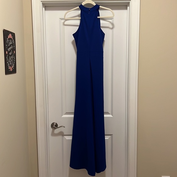 Woosea Royal Blue Slit Dress with Ruffles - Picture 4 of 6